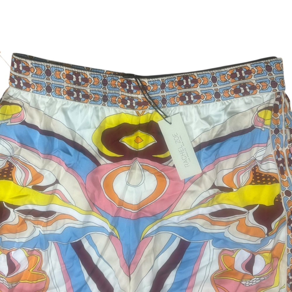 NEW Rachel Zoe Boho Palazzo Pants L Retro Abstract Flowy Cruise Resort Spring - Picture 4 of 8